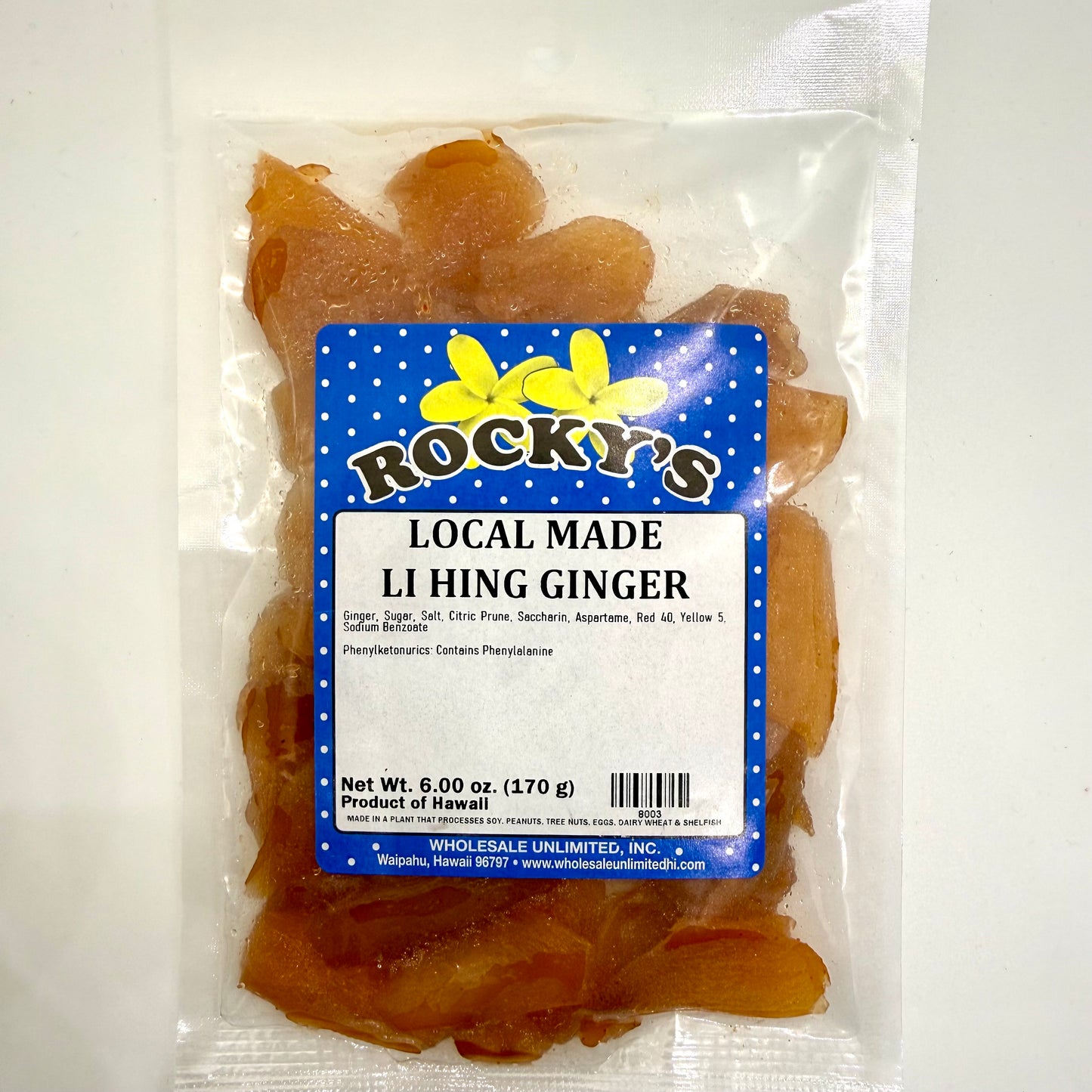 Local Made Li Hing Ginger - Wholesale Unlimited Inc.