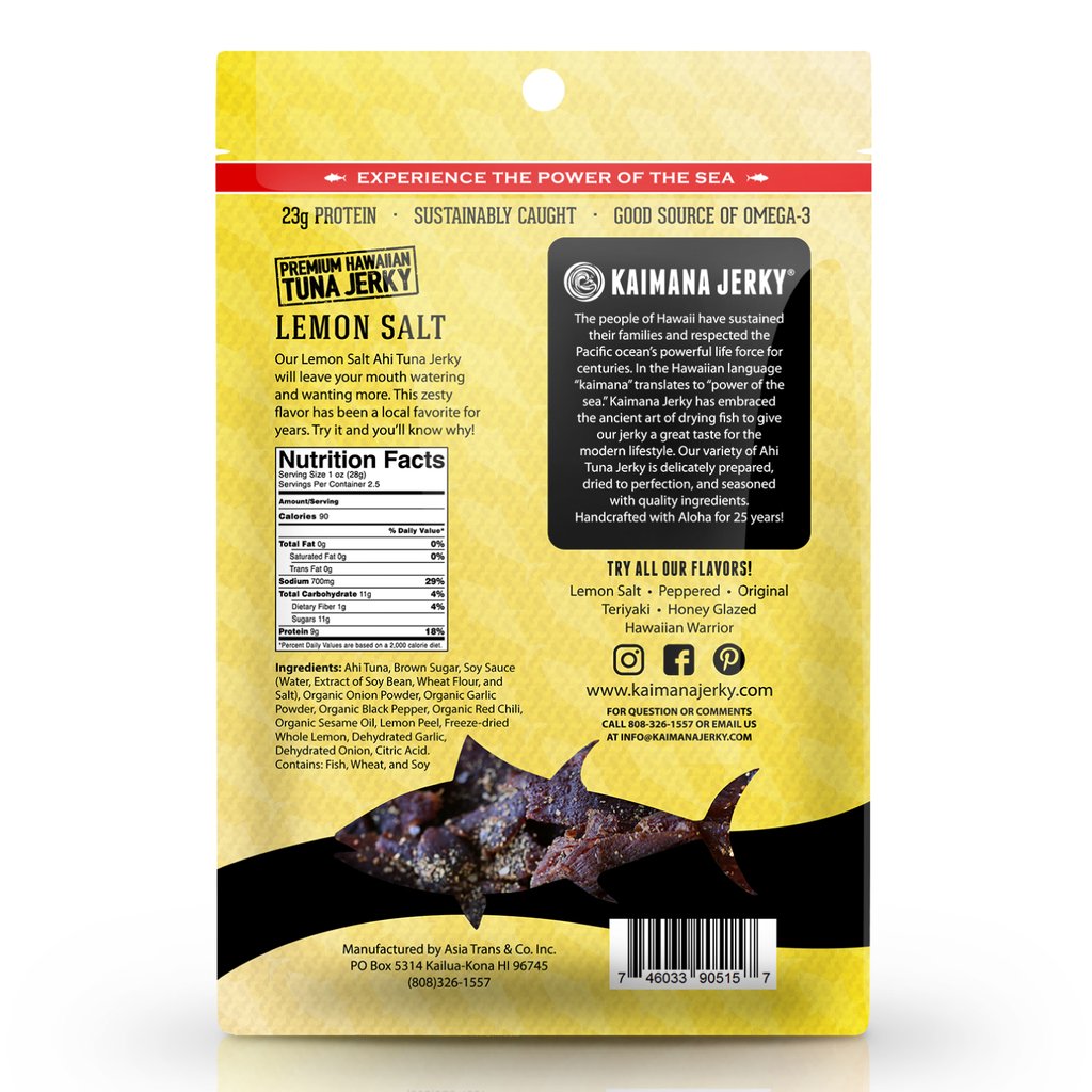 Ahi Jerky (Lemon Salt) - Wholesale Unlimited Inc.