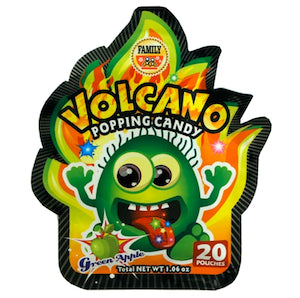 Volcano Popping Candy - Green Apple - Wholesale Unlimited Inc.